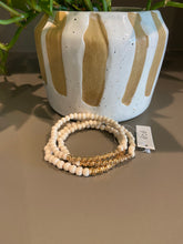 Load image into Gallery viewer, Searcy Beaded Bracelet-White and Gold