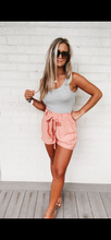 Load image into Gallery viewer, Rosie - Coral Front Tie Shorts