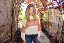 Load image into Gallery viewer, Summer Night - Color Block Cropped Knit Sweater
