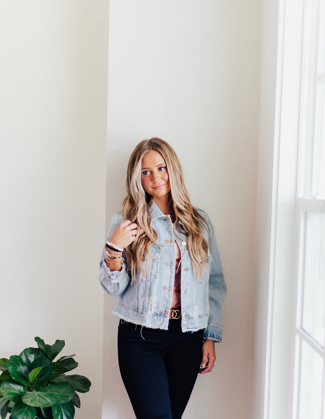 Blue Jean Baby - Cropped Denim Jacket