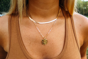 Blakely Coin Pendant Necklace- Gold