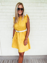Load image into Gallery viewer, Morning In Paris  - Yellow Tiered Ruffle  Dress